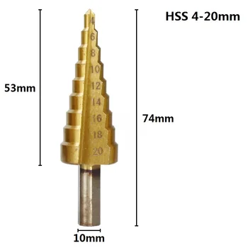 XCAN Paso Broca de 3 piezas de 4 a 12 años/20/32 mm HSS Acero en Forma de Pagoda Núcleo de Broca Paso de Cono de la Broca