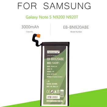 FERISING EB-BN920ABE la batería de 3000mAh Para Samsung Galaxy Note 5 N9200 N920T N920C N920P Note5 SM-N9208 bateria Baterías