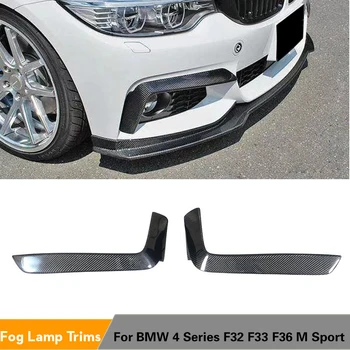 Para BMW Serie 4 F32 F33 F36 M Sport 2013 - 2018 del Parachoques Delantero de la Niebla Cubierta de la Lámpara Recorte de Decoración de Fibra de Carbono / FRP