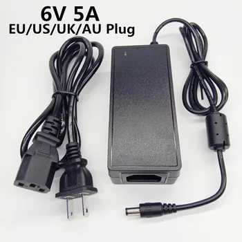 6V 5A 100-240V Adaptador de corriente Universal 6V5A AC DC Adaptador de 6 Voltios de Conmutación del Convertidor de la UE reino unido AU Enchufe del Cable 5.5*2.1-2.5 mm