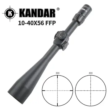KANDER 10-40X56 FFP Airsoft Pistola de Aire Caza Táctico Riflescope Óptica de Vista de los Ámbitos de Rifle Alcance de Francotirador punto rojo Monturas de 11mm