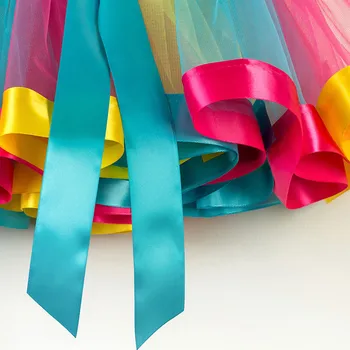 2 piezas de Niñas, Niños Tutu Falda de Baile de Ballet Falda+arco Horquilla Conjunto de arco iris con Faldas de Tul de las Niñas Vestido de Bola de la Falda de la Ropa de Vestuario