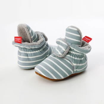 Bebé Botas Calcetines de Invierno Zapatos de algodón a cuadros de Algodón Suave Apretado cierre de Gancho y lazo de la Primera Andadores Bebé Recién nacido de Rastreo Cuna de Zapatos, Mocasines