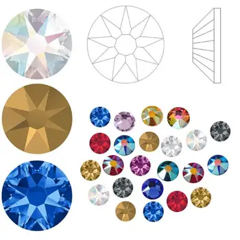 2088NoHF 8 8 Grandes de Vidrio Pequeño No Revisión 1440pcs/pack de Brillo de diamantes de Imitación de Cristal Para el Arte de Uñas Decoración DIY Costura de Ropa
