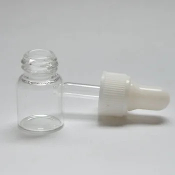 20pcs 2ml Transparente Pequeño Frasco de Vidrio con Gotero de Vidrio Puro Tapa Pequeña Esencial Mini Aceite de la Botella con Gotero