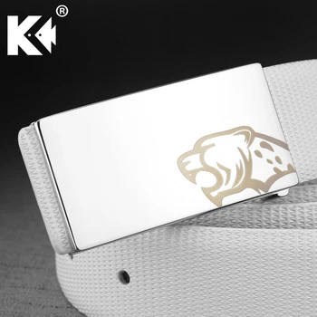 2017 nueva Venta Caliente de Leopardo de la personalidad de ocio Liso hebilla diseñador de cuero genuino para hombre cinturones de lujo macho de la Cintura de la Correa de piel de vaca