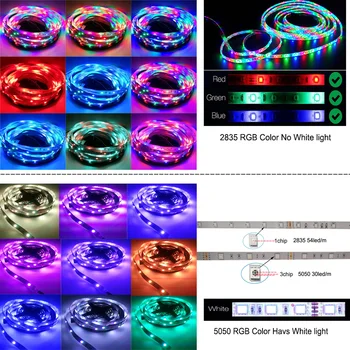 5M 120 leds/m LED Luz de Tira de 5050 Impermeable de la Tira LED RGB 12V WiFi Luces de LED Flexible de la Iluminación de la Cinta de opciones la Cinta de Controlador Adapte