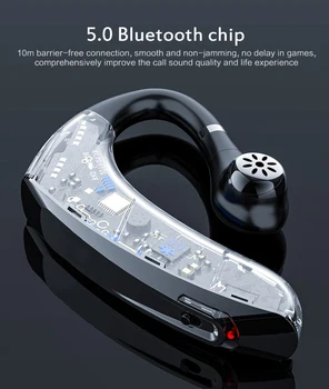 Ultra-larga Espera Inalámbrica Bluetooth 5.0 Auricular Colgando de la Oreja de Tipo Adecuado Para los Negocios de Conducción sin dolor Desgaste Impermeable