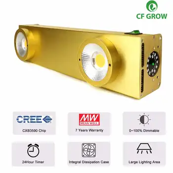 CREE CXB3590 COB LED Crecen la Luz de Espectro Completo 200W para el Interior de la Planta el Crecimiento de la Lámpara del Panel Con intensidad Regulable MeanWell Controlador y el Temporizador