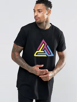 Marca PIRÁMIDE NEGRA de Verano de el Hombre de LA Camiseta Hip Hop Camiseta de los Hombres de Algodón de colores Triángulo de Impresión Chris Brown Hip Hop Camisetas Tops