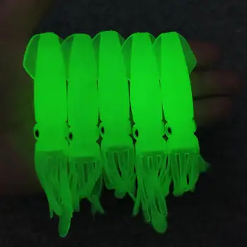 10-piezas de Pulpo a la Pesca con Señuelos Luminosos Calamar Falda de 10.5 cm/8.6 g Suave Señuelo de la pesca Resplandor Cebos Artificiales para la Pesca en el Mar