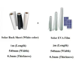 El panel Solar de la lámina posterior del 0,54 m x 1m color blanco + Solar de Película de EVA 0,54 mm x 2m para panel de células solares de encapsulación