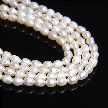 4-4.2 mm Real del Blanco Natural de las Perlas de Perlas para las mujeres de diy de la Joyería de la Pulsera del pendiente del Collar de la Suelta de arroz ovalada perlas de agua Dulce