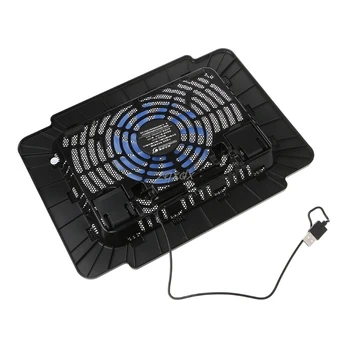 Laptop Cooler de Refrigeración de la Almohadilla de la Base de Gran Ventilador USB Stand de 14 Pulgadas De Luz LED Portátil de nave de la Gota