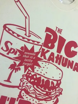 El Big Kahuna Burger Impreso Hombres Vintage camisetas Blancas Más el Tamaño de Cuello Redondo Tops de Harajuku de Manga Corta de Verano de Algodón de la Camiseta de la