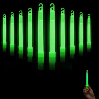 10 piezas de Plástico de 15 cm de Luz Verde Hasta los Palillos del Resplandor Con el Gancho de la Boda Festival de la Fiesta de Cumpleaños Decoración