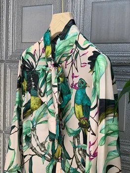 Francia estilo de las mujeres de la comodidad de la impresión floral de bowtie Camisetas de 2020 Primavera verano caliente de la moda de las mujeres de la gasa de la Camisa de B850