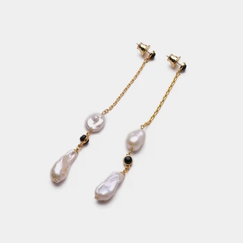 Amorita boutique Simple y natural a largo de la perla pendientes de la gota