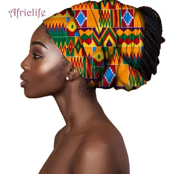 La Moda africana para Envolver la Cabeza de la Mujer Bazin Riche Algodón de Alta Calidad de la Cera de Impresión de las Mujeres Bandana Ankara Cabeza se Envuelve AF010