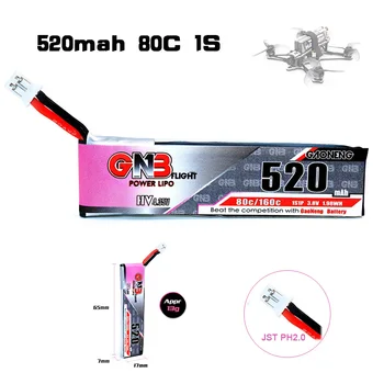 3/5PCS GAONENG GNB 3.8 V 1S 520mAh 80C Batería de Lipo con PH2.0 Enchufe Para Emax Tinyhawk Kingkong LDARC TINY7 Rc Carreras de drones Partes