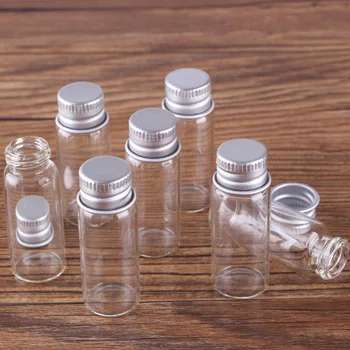 Mayoreo 100 piezas 4ml 16*40mm Botellas de Vidrio con Tapas de Aluminio Mini Botellas de Vidrio Pequeños Frascos Viales