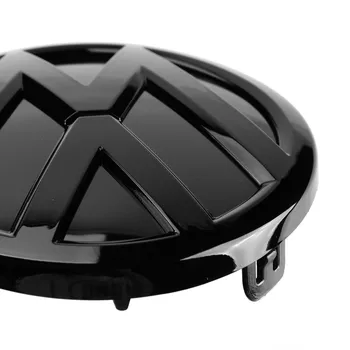 Negro brillante de 120mm, Frente a la Parrilla Insignia + 110mm Trasera de la Tapa del Maletero Emblema Logo de VW Volkswagen Polo 2016