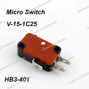 50PCS/lot mini CA 250V micro interruptor de V-15-1C25 momentánea 3pins micro interruptor de límite