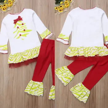 Bebé Niño Niñas Traje de Navidad Outfit juego de Ropa de la parte Superior de la Camisa de los Pantalones de Traje NUEVO