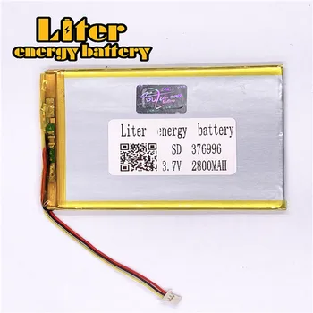 1.0 MM conector de 3 patillas 376996 3.7 V 2800mah plana recargable puro lipo de 3,7 v batería de litio de la Tableta de la PC de la Batería