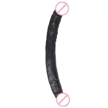 42*4cm Flexible de Doble Consoladores de Doble Extremo del Pene Realista Doble Falo de la Estimulación de la Vagina y el Ano Juguetes Sexuales para Mujeres Lesbianas