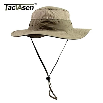 TACVASEN Hombres Boonie Hat Sol de Verano Tapas de Tactical Sniper Sombreros de los Hombres Militares de Nepal de secado Rápido Sombreros de Caza Accesorios TD-GZQF-001