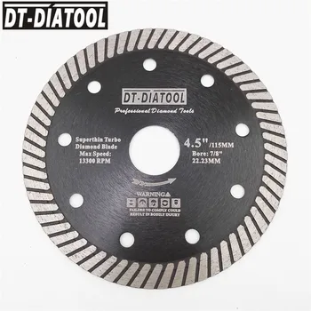 DT-DIATOOL 2pcs/set de Diamante Discos de Corte y Prensado en Caliente Super Delgada Turbo Cuchillas Para el Duro Material de la Baldosa Cerámica Diámetro 115 mm/4.5