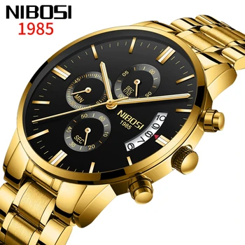 NIBOSI Relojes para Hombre de la Marca Superior de Lujo Vestido de los Hombres Reloj Cronógrafo de Auto de la Empresa Fecha de la prenda Impermeable Reloj de Cuarzo Relogio Masculino