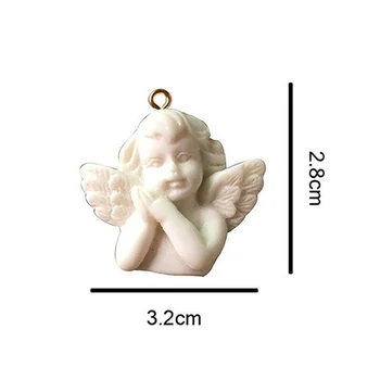 5PCS Ala de Ángel Encantos 3D de Resina Lindo Cupido del Collar de la Pulsera de los Resultados de Joyería Colgante de Collar Eardrop Aretes Accesorios