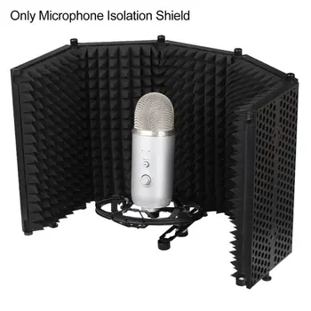 Micrófono De Aislamiento Escudo De Ángulo Ajustable Amortiguador De Sonido Plegable Cubierta De La Pantalla De Viento