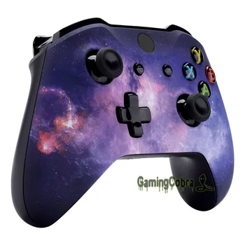 Para Xbox One X / S Juego de Controlador de Reparación de Parte de Nubula Galaxy Patrón de Tacto Suave Frontal de la Vivienda Shell #SXOFT29X