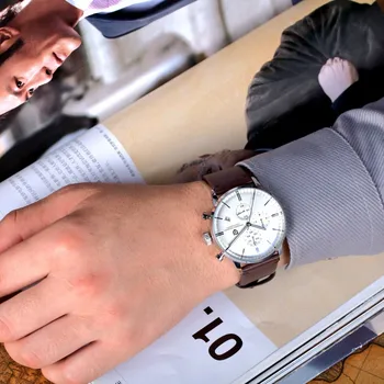 PAGANI DISEÑO de Relojes para Hombre de la Marca Superior de Lujo Impermeable 30M de Cuero Genuino Japonés VK67 Movimiento de Reloj de Cuarzo Relogio Masculino