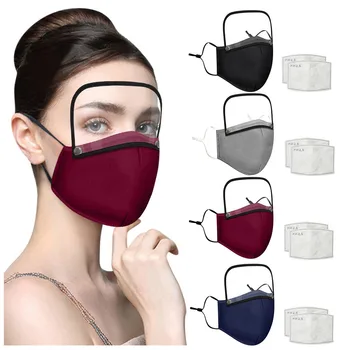 4Pcs Anti-polvo de la Máscara de la Cara Cubierta Con protector de Ojos de Algodón Lavable Filtro de PM2.5 Anti Neblina Boca Máscaras De Filtro De Carbón Activado