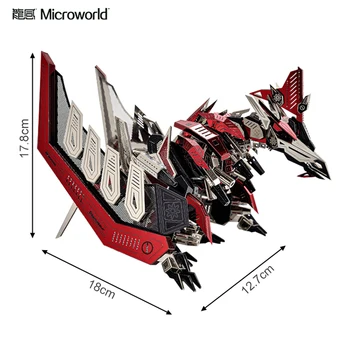 Micromundo de Metales 3D Rompecabezas de Dinosaurios de los Pterosaurios Modelo de kits de BRICOLAJE de Corte Láser de Armar Rompecabezas Juguetes de REGALO Para los Niños