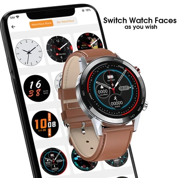 Personalizado Watchfaces Reloj Inteligente Para los Hombres de Negocios 360*360 HD Ronda de la Pantalla de la prenda Impermeable IP68 ECG Monitor de Ritmo Cardíaco Smartwatch
