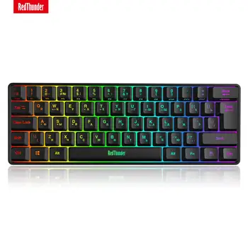RedThunder 60% Wired Gaming Keyboard, RGB Retroiluminado Ultra-Compacto Mini Teclado Mecánico Sensación para PC, MAC, PS4 Gamer