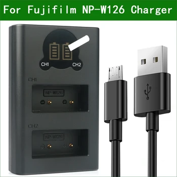 NP-W126 W126S BC-W126 Dual USB Cargador para Fujifilm X100F X100V X-PRo1, X-PRo2 X-A1 X-A2 X A3 X A5 X-A7 X-A10 BC-W126 X-S10