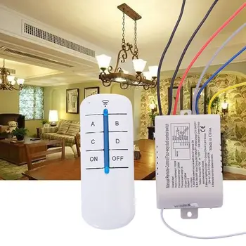 4 Forma en que la Luz de la Lámpara Digital Control Remoto Inalámbrico Interruptor DE encendido/APAGADO 220V