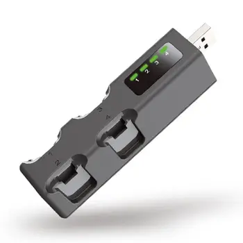 Portátil Mini Hub USB Cargador Inalámbrico Cuatro de Carga de la Estación Base Titular de NS Interruptor JoyCon Juego de Mango Accesorios