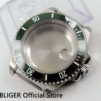 40MM Verde Bisel de Cerámica de Cristal de Zafiro de la caja del Reloj Ajuste De ETA 2836 Movimiento Automático C99