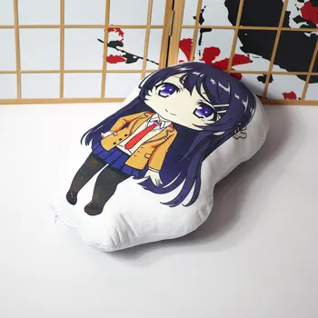 Anime Sakurajima Mai de la Felpa Juguetes de la Escuela de la Hermana Chica de la Muñeca Almohada Cosplay 40*28cm para Regalo