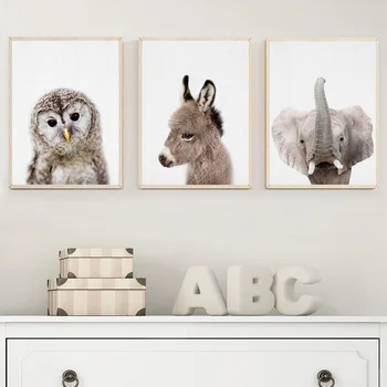 Animal moderno Cartel de la Pared de la Lona de las Fotos Conejo Lindo de Pintura Accesorios para el Hogar Cartel de la Decoración de la Pared de Cuadros para la Habitación de los Niños