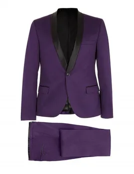 Nueva Púrpura Personalizado Mens Trajes De Novio, Vestido De Tendencia De La Moda De Diseño Más Reciente Terno Masculino Slim Fit Chaqueta De 2 Piezas(Chaqueta+Pantalón)