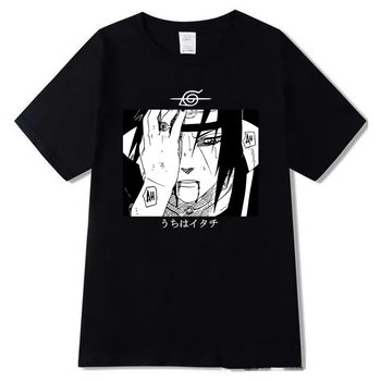 Naruto Itachi Uchiha de Manga Corta de Harajuku Hip Hop camiseta Camiseta