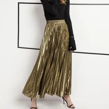 2020 de la Mujer de la Falda de Verano Nueva Falda Larga de Color de Moda Todo-partido Slim Falda Plisada de Envío Gratis